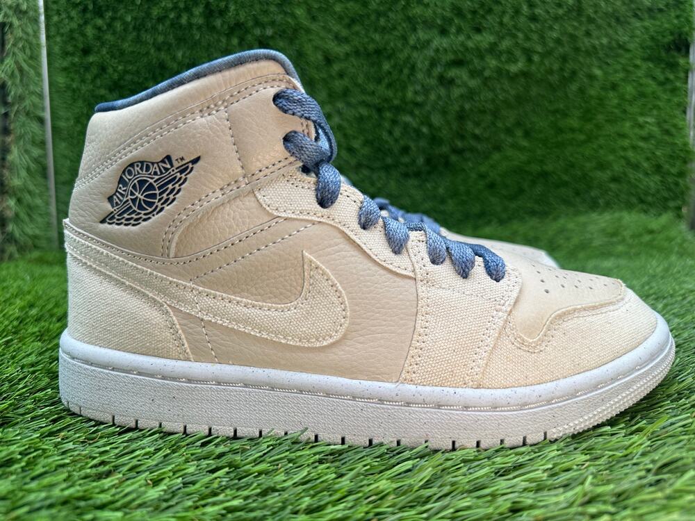Nike Air Jordan 1 Mid SE DM9126-104 Athletic Sneaker Shoes Women 6 Beige Leather